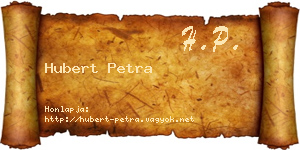 Hubert Petra névjegykártya