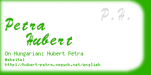 petra hubert business card